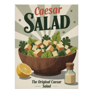 Affiche de salade César vintage – Art de cuisine r