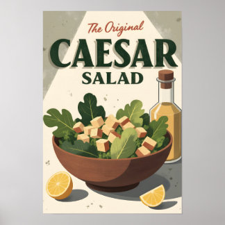 Affiche de salade César vintage – Art de cuisine r