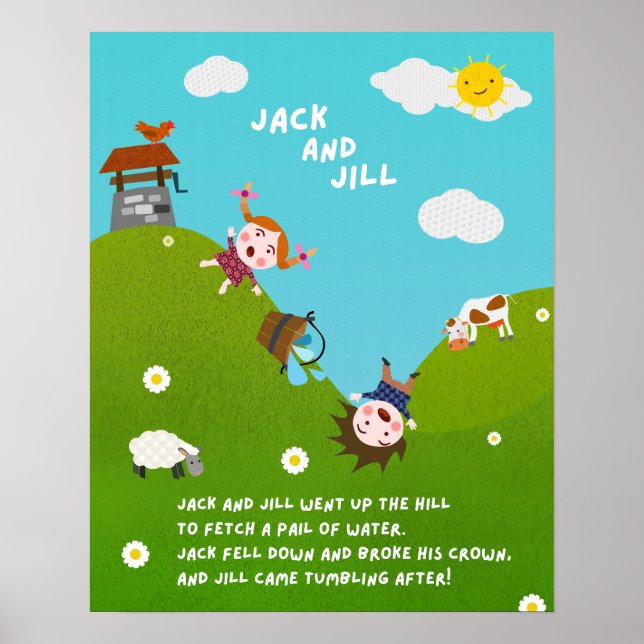 Affiche de salle de classe sur la comptine de Jack (Devant)