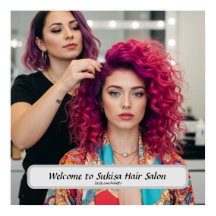 Affiche de salon de coiffure élégant avec nom pers
