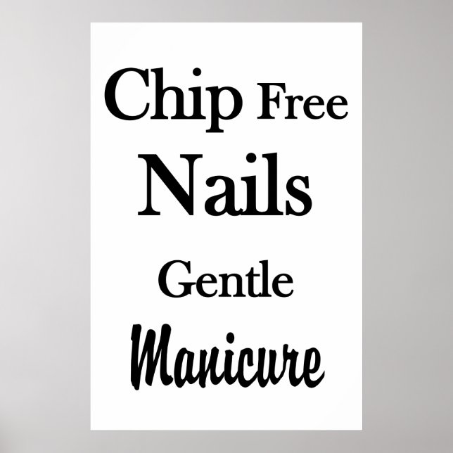 Affiche de salon de coiffure Manucure Ongles sans  (Devant)