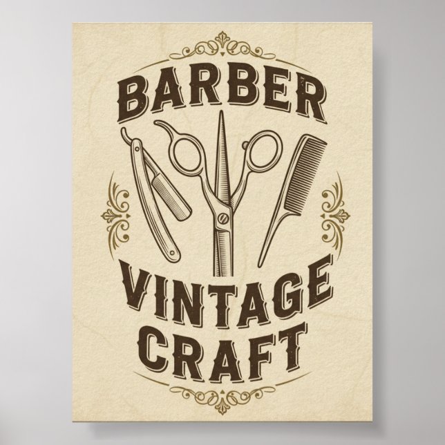 Affiche de salon de coiffure vintage (Devant)