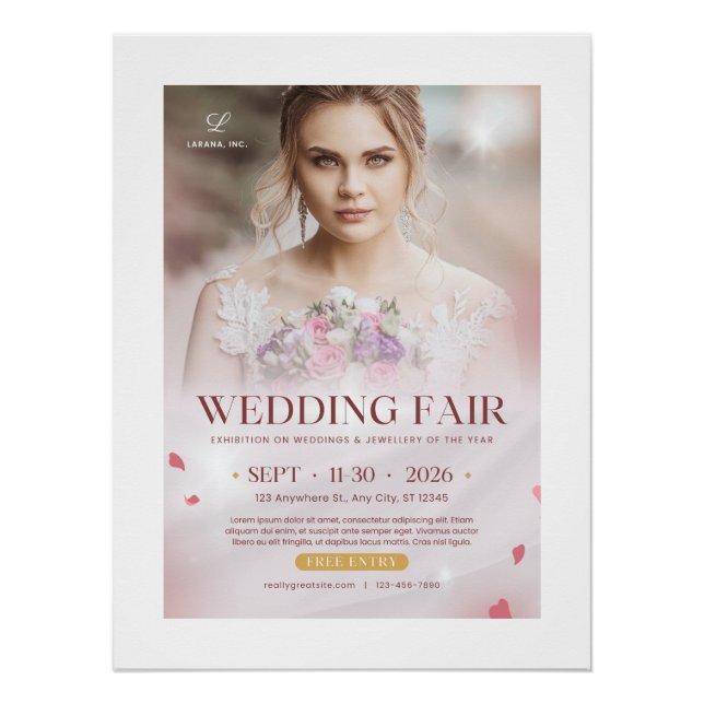 Affiche de Salon de Mariage – Élégante Exposition  (Devant)