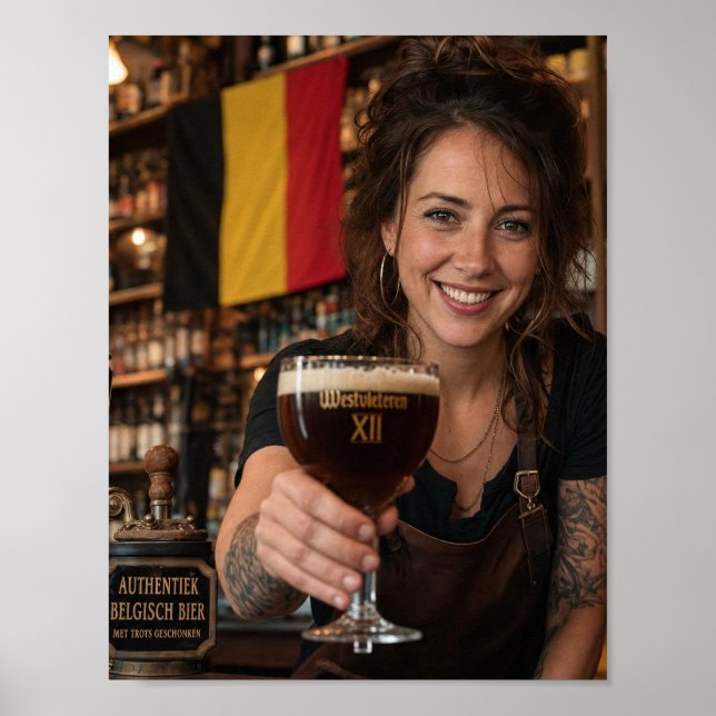 Affiche de salutation de tavernier de bière brune  (Devant)