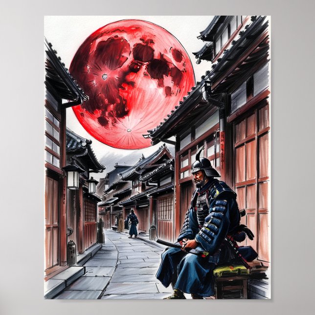 Affiche de samouraï sous la lune de sang (Devant)