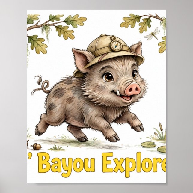 Affiche de sanglier Lil' Bayou Explorers (Devant)
