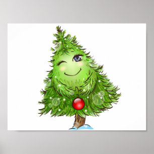 Affiche de sapin de Noël clignant