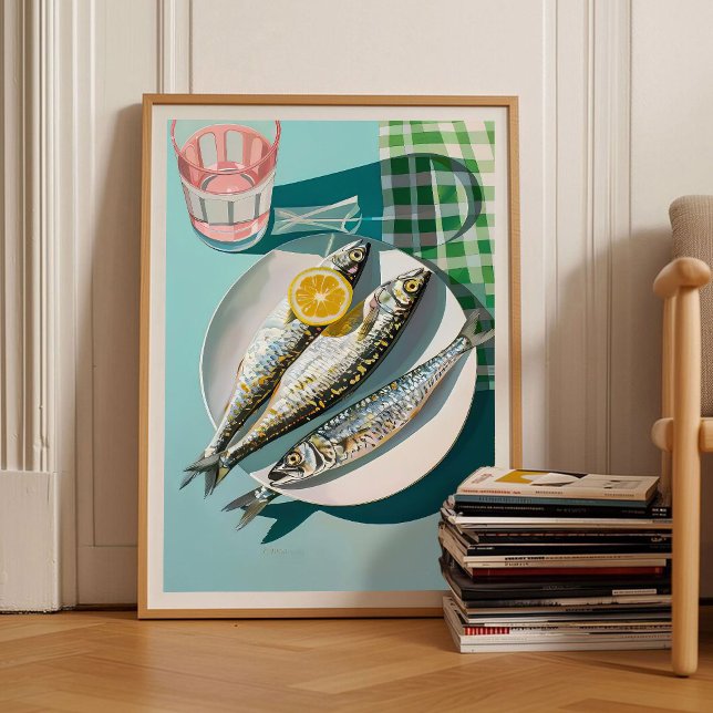 Affiche de sardines en boîte rétro  (Créateur téléchargé)