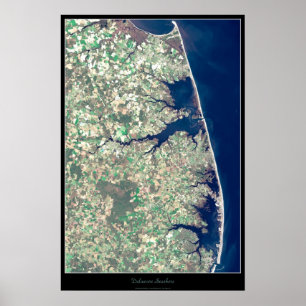 Affiche de satellite de bord de la mer du Delaware