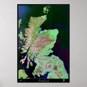 Affiche de satellite de l'Ecosse