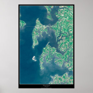 Affiche de satellite d'île de Kent, le Maryland