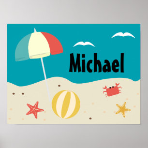 Affiche de scène de plage personnalisée pour chamb
