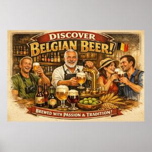 Affiche de scène de taverne de tradition de la biè