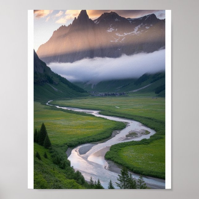 Affiche de scène naturelle | Art mural Montagne Fo (Devant)