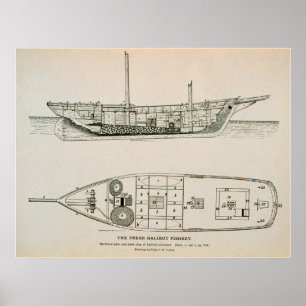 Affiche de schooner de flétan