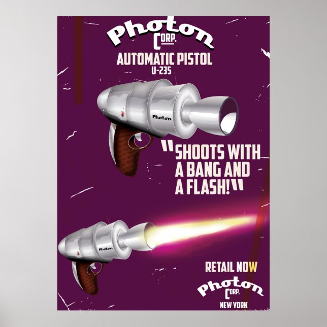 Affiche de science-fiction vintage sur un pistolet (Devant)