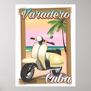 Affiche de scooter vintage cubain de Varadero