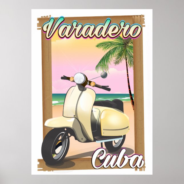 Affiche de scooter vintage cubain de Varadero (Devant)