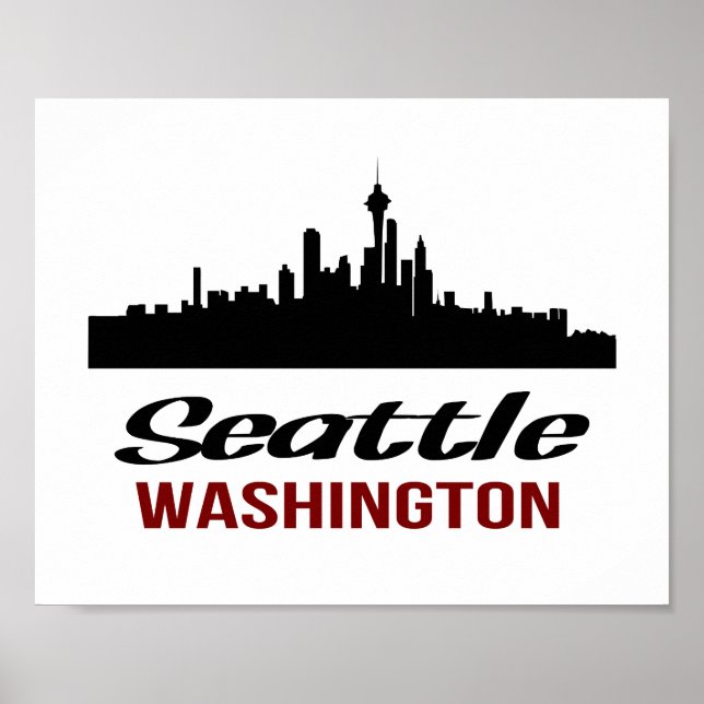 Affiche de Seattle (format de cadre photo standard (Devant)