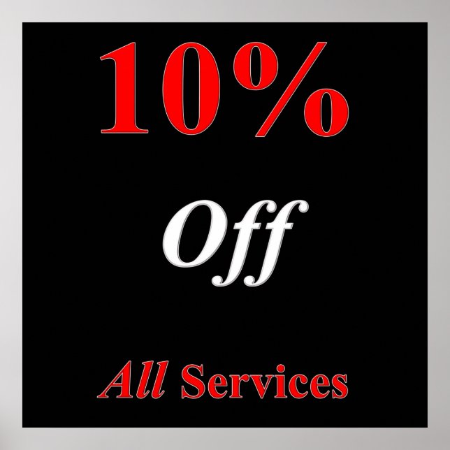 Affiche de services 10% de réduction Matte (Devant)