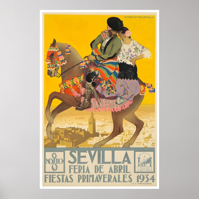 Affiche de Séville Espagne Art mural espagnol Voya (Devant)