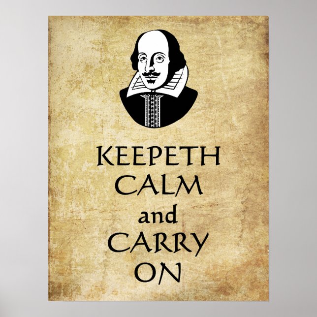 Affiche de Shakespeare Keepeth Calm et Carry On (Devant)