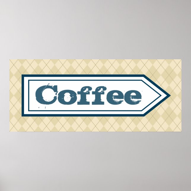 Affiche de signalisation de café (Devant)