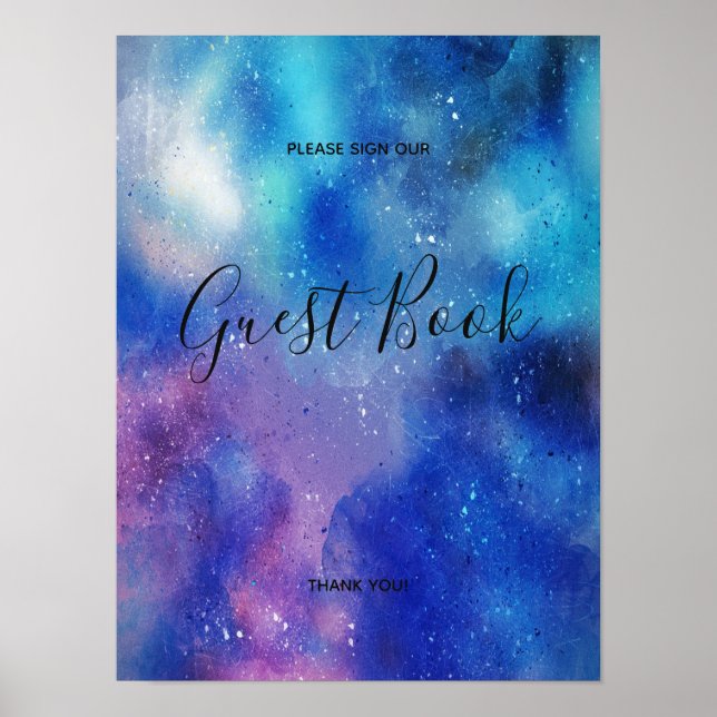 Affiche de signature de livre d'or avec confettis  (Devant)