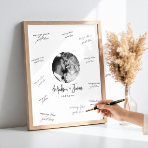 Affiche de signature de livre d'or de mariage phot