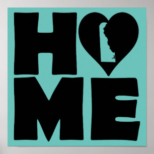Affiche de signe de coeur de maison de Delaware