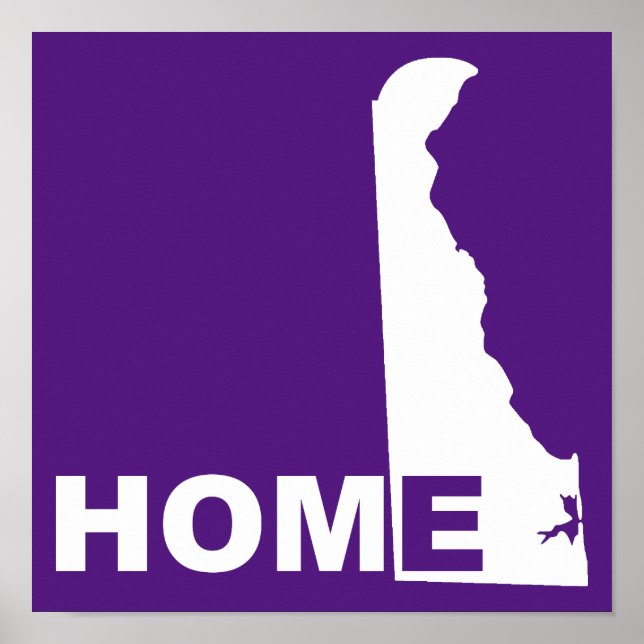 Affiche de signe de l'État du Delaware loin de la  (Devant)