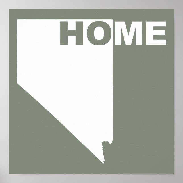 Affiche de signe de Nevada à la maison loin de l'É (Devant)