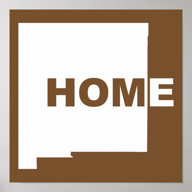 Affiche de signe de New Mexico à la maison loin de (Devant)