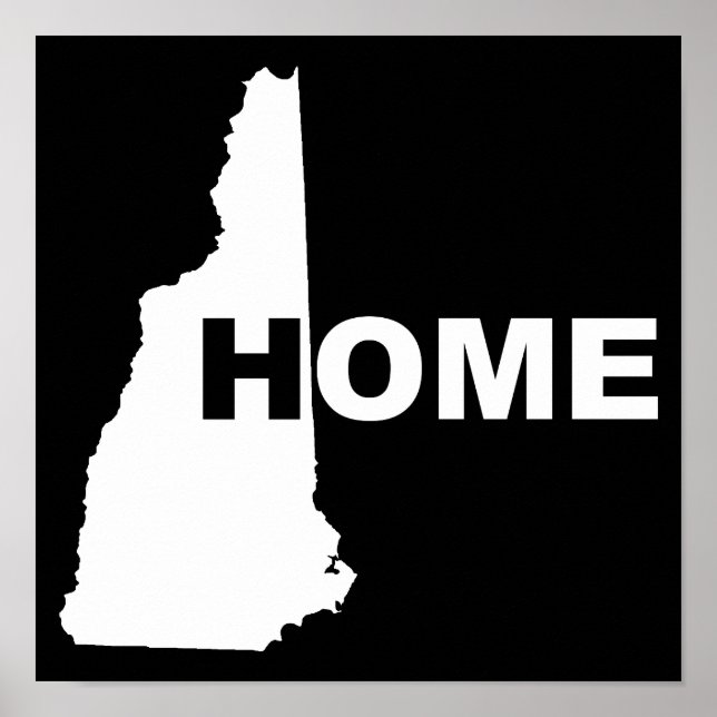 Affiche de signe de Nouvelle-Hampshire à la maison (Devant)