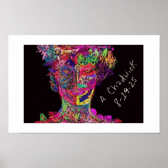 Affiche de silhouette aux couleurs vives (Devant)