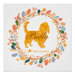 Affiche de silhouette de Cavalier Orange Pastel Pe