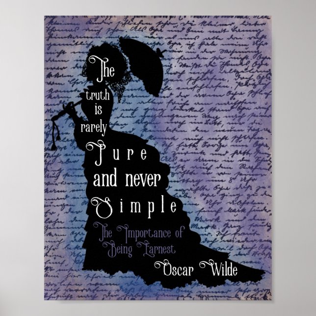 Affiche de silhouette de citation d'Oscar Wilde (Devant)