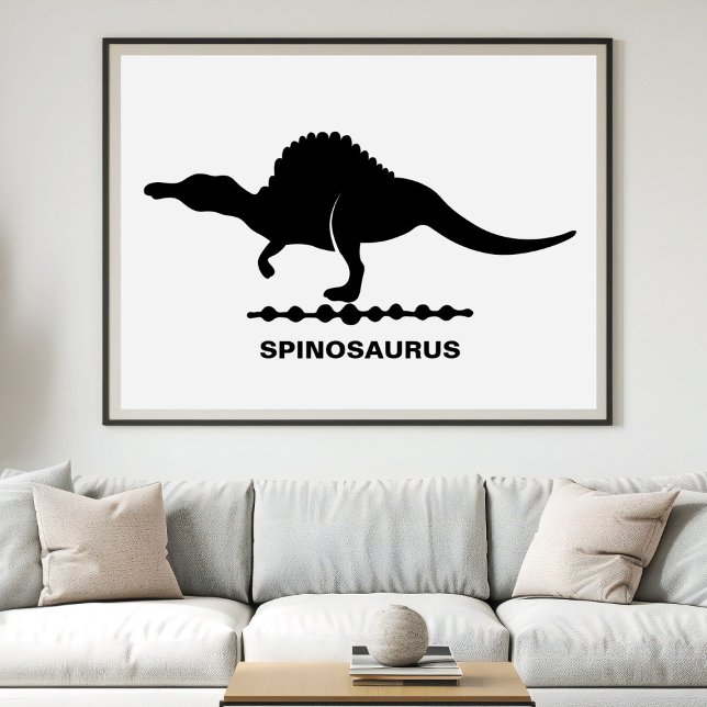 Affiche de silhouette de dinosaure Spinosaurus (Créateur téléchargé)