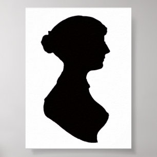 Affiche de silhouette de Jane Austen