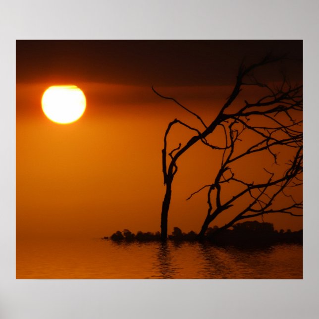 Affiche de silhouette de soleil couchant (Devant)