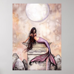 Affiche de sirène à l'aquarelle par Molly Harrison