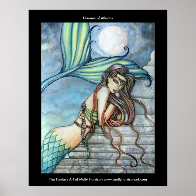 Affiche de sirène des rêves d'Atlantis (Devant)