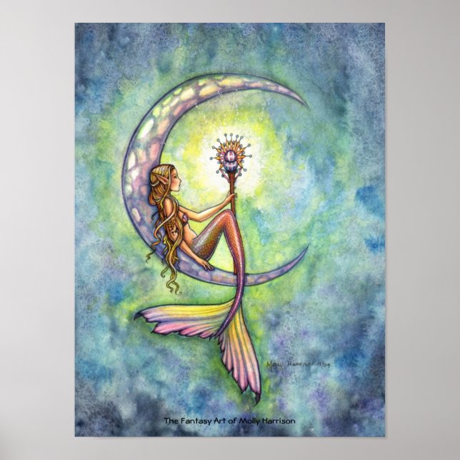 Affiche de sirène par Molly Harrison Sirène Lune (Devant)