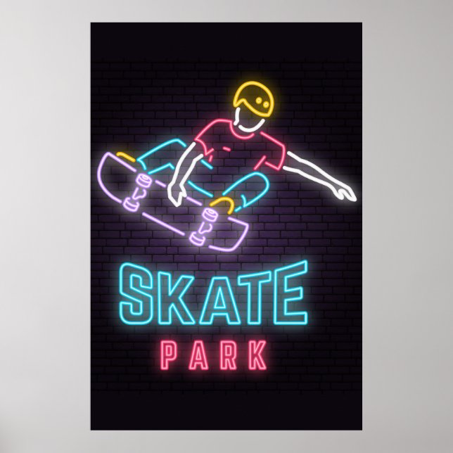 Affiche de skateboard Neon pour enfants (Devant)