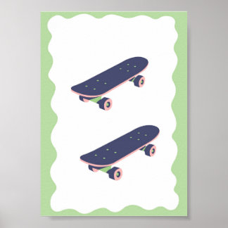 Affiche de skateboard pour garçons cool