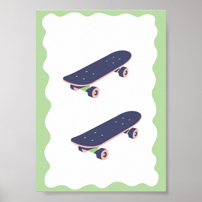 Affiche de skateboard pour garçons cool (Devant)