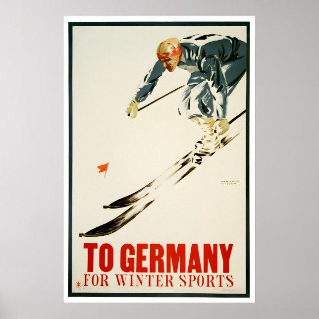 Affiche de ski Allemagne Art allemand Impression d (Devant)