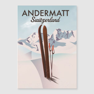 Affiche de ski Andermatt Suisse impression de voya