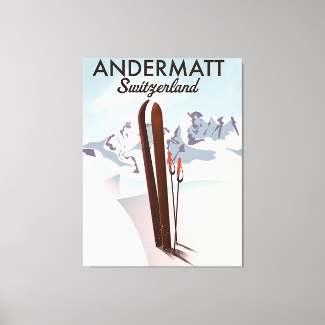 Affiche de ski Andermatt Suisse impression de voya (Recto)