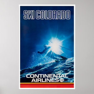 Affiche de ski artistique du Colorado Continental